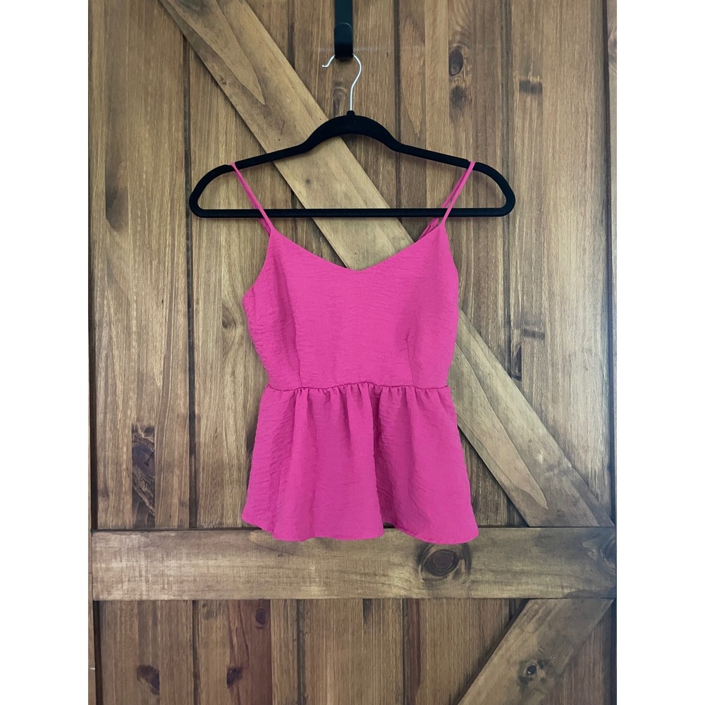 Monteau Los Angeles Pink‎ V-Neck Baby Doll Tank Top